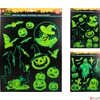 Kép 2/7 - Matrica öntapadós Halloween halloween sötétben világító,43x30cm kpm25
