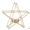 Kép 4/4 - Akasztós mécsestartó karácsony arany színű glitteres fém csillag 1db mécsestartó pohárral