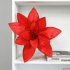 Kép 2/3 - Mikulásvirág karácsonyi 24' csiptetős, glitteres, piros 15cm sdkae