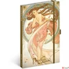 Kép 1/3 - Notesz 13x26cm Alphonse Mucha – Dance lined Realsystem 2026 kollekció!
