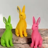 Kép 1/5 - Nyuszi figura 17x7x10cm sárga/rózsaszín/zöld exkluzív termék (2-féle)1db/ár SDGW26 tavasz húsvét