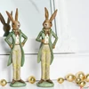 Kép 1/5 - Nyuszi figura 26x7x8cm Öltönyben (bézs/zöld) kézzel festett (2-féle)1db/ár SDGW26 tavasz húsvét