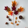Kép 3/4 - Selyemvirág - művirág 58cm őszi ág, pick levelekkel 58 cm élethű  kpm25