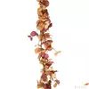 Kép 2/2 - Selyemvirág - művirág Girland leveles, 185 cm, narancssárga bordó