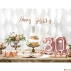 Kép 1/2 - Party Banner Happy Birthday Rosegold, fólia felirat 16,5x62cm 2méteres szalagon