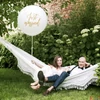 Kép 2/2 - Party Lufi mintás fehér, 100 cm, gömb Just married Óriás