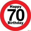 Kép 1/2 - Party Sebességkorlátozó tábla 50cm, Happy 70 Birthday feliratos tábla Szülinpi műanyag parti dekoráció