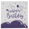 Kép 1/2 - Szalvéta Happy Birthday fehér-kék, 20 db/cs 16,5x16,5 cm.