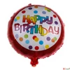 Kép 1/2 - Partylufi fólia Happy Birthday piros pöttyös gömb 45 cm
