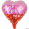 Kép 1/2 - Partylufi fólia szív, I love You, pink-piros, 40 cm