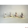 Kép 1/4 - Porcelán teás szett Levendulás, Levendula mintás teás kanna+csésze+szűrő üveg-Porcelán