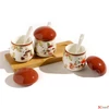 Kép 3/4 - Porcelántálka Autumn Breeze fedővel, kanállal 22x8x9cm