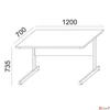 Kép 4/5 - Íróasztal szürke fémlábbal 120x70cm MAYAH Freedom SV-25 fehér