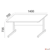 Kép 4/5 - Íróasztal szürke fémlábbal 140x70cm MAYAH Freedom SV-26 fehér