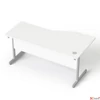 Kép 3/5 - Íróasztal íves balos szürke fémlábbal 160x80cm MAYAH Freedom SV-30 fehér