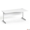 Kép 1/5 - Íróasztal íves jobbos szürke fémlábbal 160x80cm MAYAH Freedom SV-29 fehér