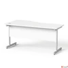 Kép 2/5 - Íróasztal íves jobbos szürke fémlábbal 160x80cm MAYAH Freedom SV-29 fehér