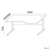 Kép 4/5 - Íróasztal íves jobbos szürke fémlábbal 160x80cm MAYAH Freedom SV-29 fehér