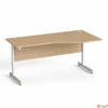 Kép 1/3 - Íróasztal íves jobbos szürke fémlábbal 160x80cm MAYAH Freedom SV-29 kőris