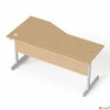 Kép 3/3 - Íróasztal íves jobbos szürke fémlábbal 160x80cm MAYAH Freedom SV-29 kőris