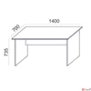 Kép 4/5 - Íróasztalllap lábba 140x70cm Freedom SV-20 fehér MAYAH 