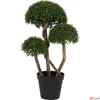 Kép 2/3 - Selyemvirág - művirág fa 80cm buxus bonsia zöld 80x40x32cm SDDST5 élthű
