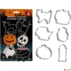 Kép 1/3 - Sütiforma szett fém halloween 6db/csomag kpm25