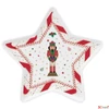 Kép 1/2 - Tálca Porcelán karácsonyi 19,5cm, csillagtálca Nutcracker Twist kézzel festett dobozban