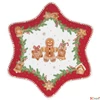 Kép 1/2 - Tálca Porcelán karácsonyi csillagtálca 22,5cm, dobozban Fancy Gingerbread