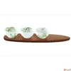 Kép 1/2 - Tálkaszett Porcelán 3db-os akácfa tálcán, 40x10,5cm dobozban Natura