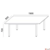 Kép 3/4 - Tárgyalóaszta szürke fémlábba 80x190cm MAYAH Freedom SV-42 fehér