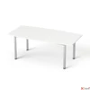 Kép 2/4 - Tárgyalóaszta íves szürke fémlábba 80/95x190cm MAYAH Freedom SV-43 fehér