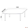 Kép 3/4 - Tárgyalóaszta íves szürke fémlábba 80/95x190cm MAYAH Freedom SV-43 fehér