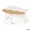Kép 2/2 - Tárgyalótoldat íves szürke fémlábba 45x140cm MAYAH Freedom SV-49 kőris