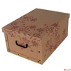 Kép 1/2 - Tárolódoboz maxi 51x37x24cm környezetbarát karton natúr bordó mintás 7039B