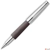 Kép 1/2 - Faber-Castell rollertoll E-motion króm/fa fekete tintás toll 148225