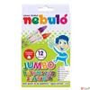 Kép 2/3 - Zsírkréta 12 Nebulo Jumbo/vastag háromszög 12színű Iskolaszer NEBULO  NJZSK-TR-12
