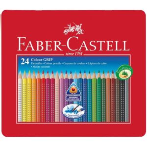 Faber-Castell színes ceruza 24db-os Grip Akvarell fémdobozban háromszög ceruza test 112423 112423