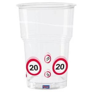 Party pohár szülinapi 20 Sebességkorlátozó 350ml 10db/csomag