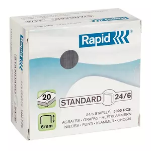 Tűzőkapocs 24/6 Rapid STANDARD 24/6, horg.,5000db/doboz Rapid 1db rendelési egység ár 1db-ra