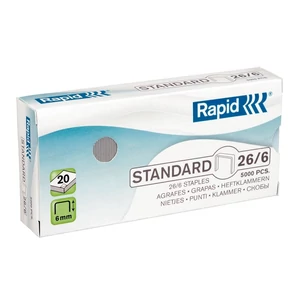Tűzőkapocs 26/6 Rapid STANDARD 26/6, horg.,5000db/doboz Rapid 1db rendelési egység ár 1db-ra