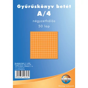 Gyűrűskönyv betét A4 kockás SilverBall 50lapos