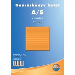 Gyűrűskönyv betét A/5 kockás BlueRing 50lapos