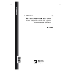 Ny B 11-46/V/új Állományba vét Állománybavételi biz. A4 álló 25x4pl műszaki,egyéb berendezésekről