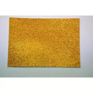 Dekorgumi glitteres öntapadós arany 2mm A/4 EVA