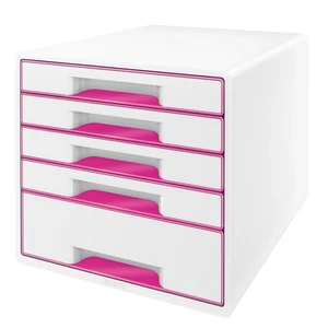 IrattároLó Leitz Wow Cube WOW CUBE 5 fiók, fehér-rózsaszín Leitz 1db rendelési egység ár 1db-ra