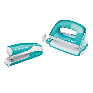 Tűzőgép, lyukasztó szett Leitz WOW Mini set, 10lap, jégkék Leitz 1db rendelési egység ár 1db-ra