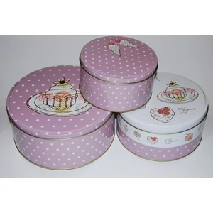 Díszdoboz kerek bádog muffinos S/3/3 13,5cm
