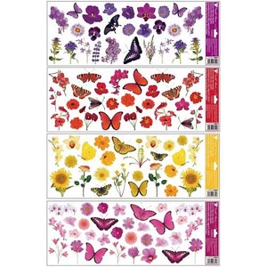 Ablakmatrica tavaszi Ragasztó nélküli 60x22,5cm pillangók és virágok