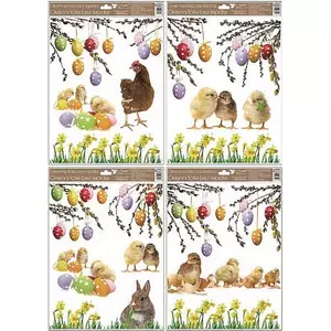 Ablakmatrica húsvéti 30x42cm, csibék, tojások Tavaszi/húsvéti dekoráció